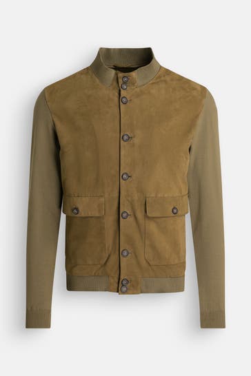 MABRUN Leder-Blouson 'Durango' oliv