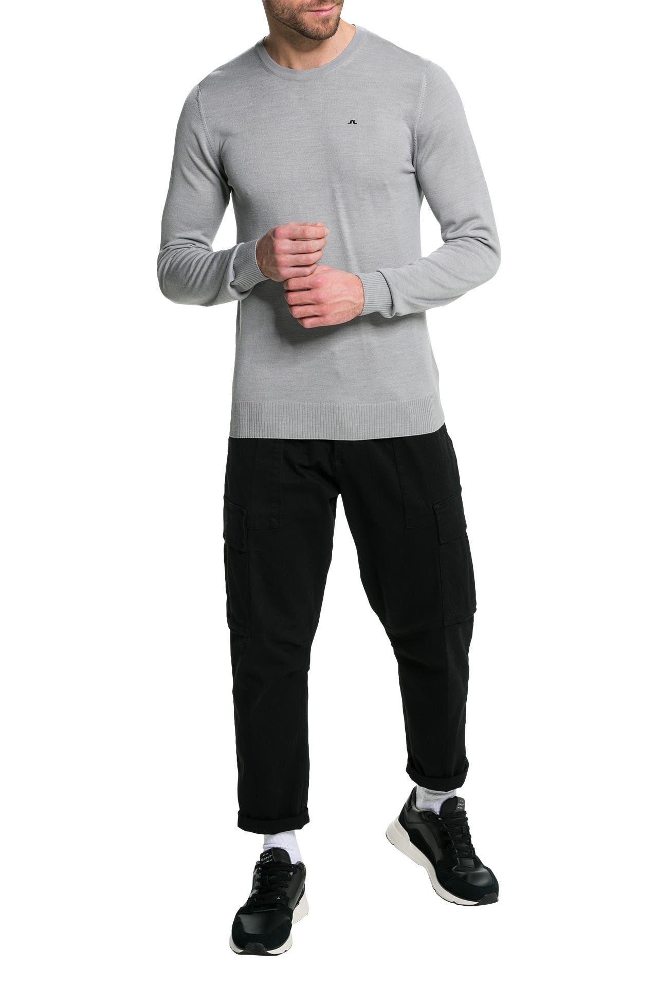 J.LINDEBERG Strickpullover hellgrau, Bild 1