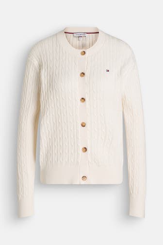 TOMMY HILFIGER Strickjacke ecru