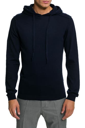 WOOL & CO Strickhoodie navy
