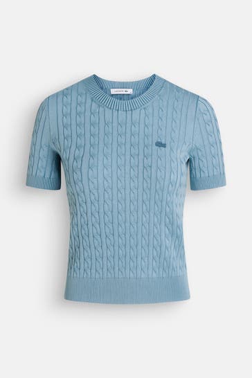 LACOSTE Strickshirt taubenblau