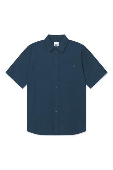 WOOD WOOD Kurzarmhemd 'Waron' dunkelblau