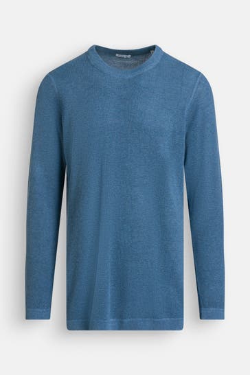 KNOWLEDGE COTTON APPAREL Strickpullover azurblau