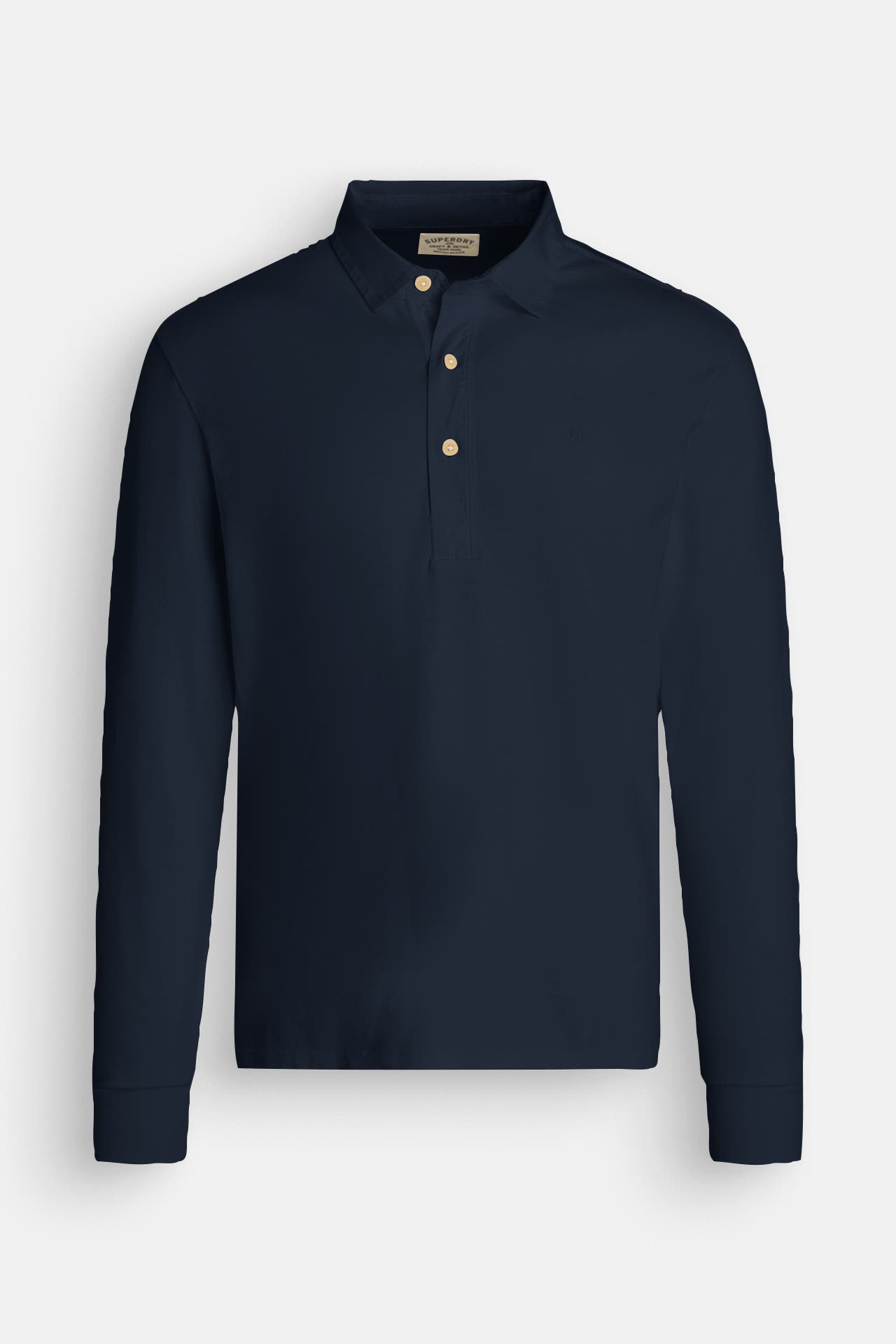 SUPERDRY Langarm-Polo nachtblau, Bild 1