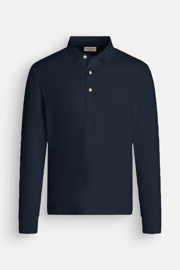SUPERDRY Langarm-Polo nachtblau