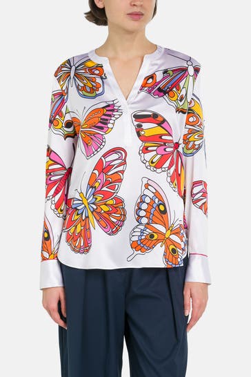 HERZENSANGELEGENHEIT Seidenmix-Bluse gemustert