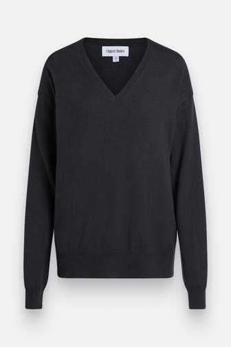 ORGANIC BASICS Wollmix-Pullover 'Fine' schwarz