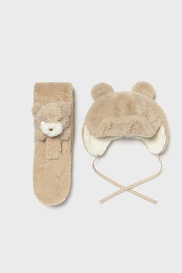 MAYORAL Set: Mütze und Schal beige
