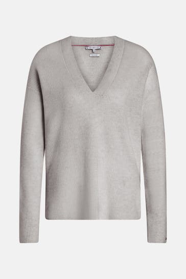 TOMMY HILFIGER Strickpullover grau