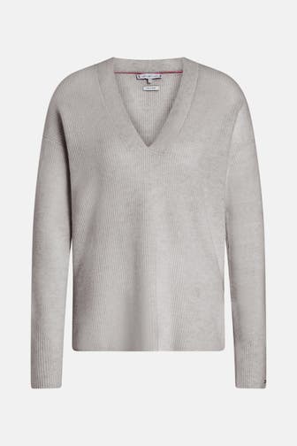 TOMMY HILFIGER Strickpullover grau