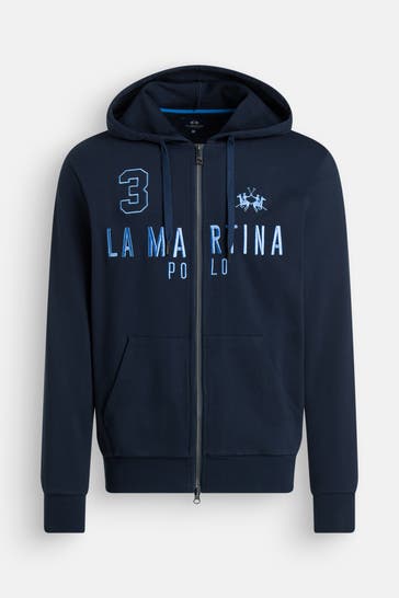 LA MARTINA Sweatjacke 'Diagon' dunkelblau