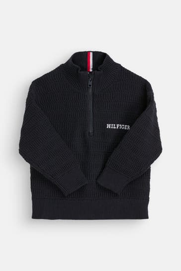 TOMMY HILFIGER Strick-Troyer nachtblau