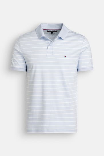 TOMMY HILFIGER Polo-Shirt hellblau gestreift