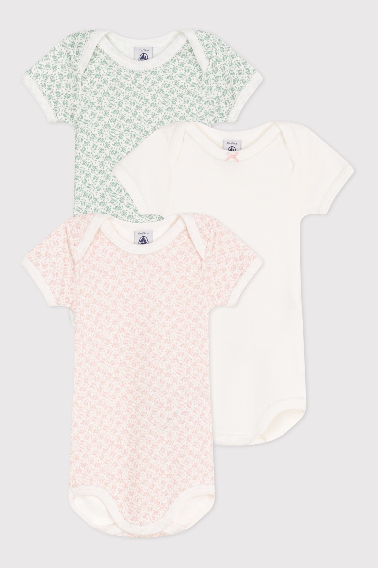 PETIT BATEAU 3er Pack Bodys gemustert, Bild 1
