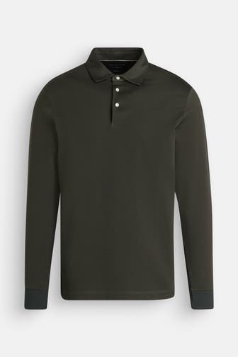 HACKETT Langarm-Polo tannengrün