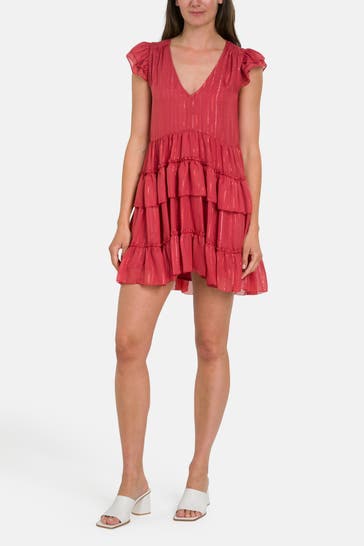 CLAIRE LUISE Volantkleid rot