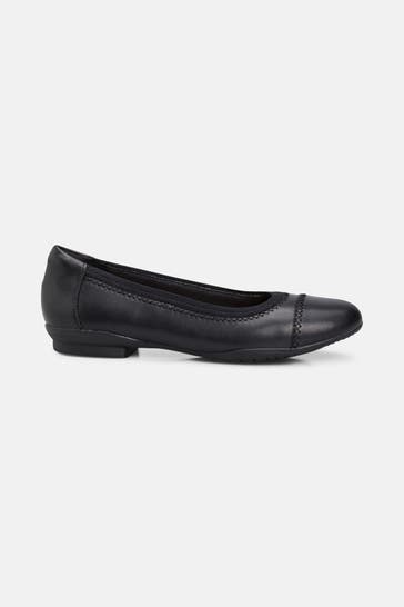 CLARKS Leder-Ballerinas 'Sara Bay' schwarz