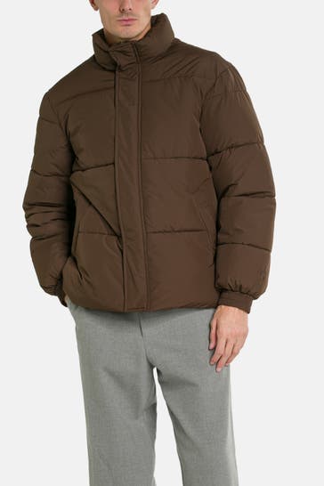 !SOLID Dark brown Quilted Jacket