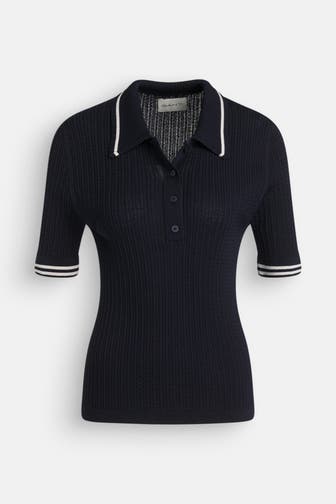 GANT Strickshirt dunkelblau