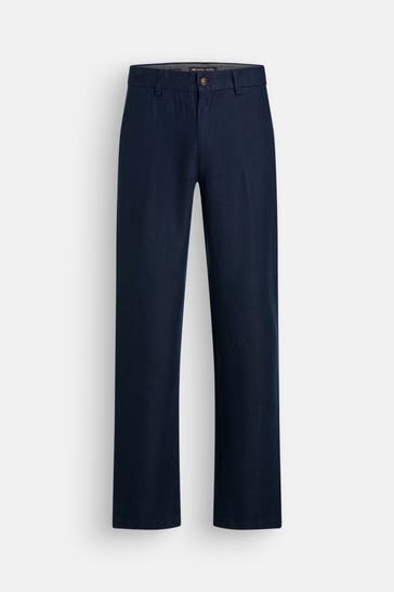 MICHAEL KORS Leinen-Chino navy straight
