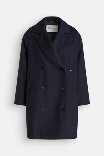 CLOSED Wollmixmantel navy