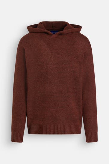 JACK & JONES Strick-Hoodie rotbraun
