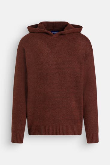JACK & JONES - Strick-Hoodie rotbraun