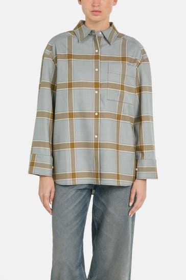 TOMMY HILFIGER Wollmix-Bluse kariert