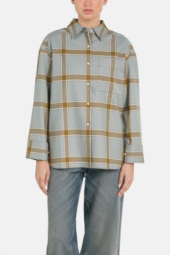 TOMMY HILFIGER Wollmix-Bluse kariert