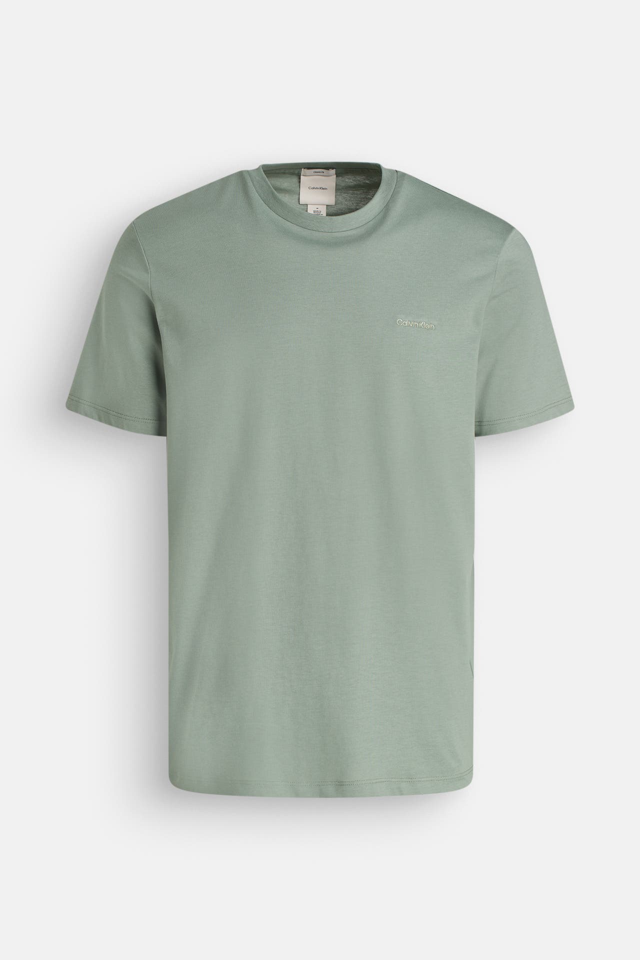 CALVIN KLEIN T-Shirt 'Refined Solid' graugrün, Bild 1