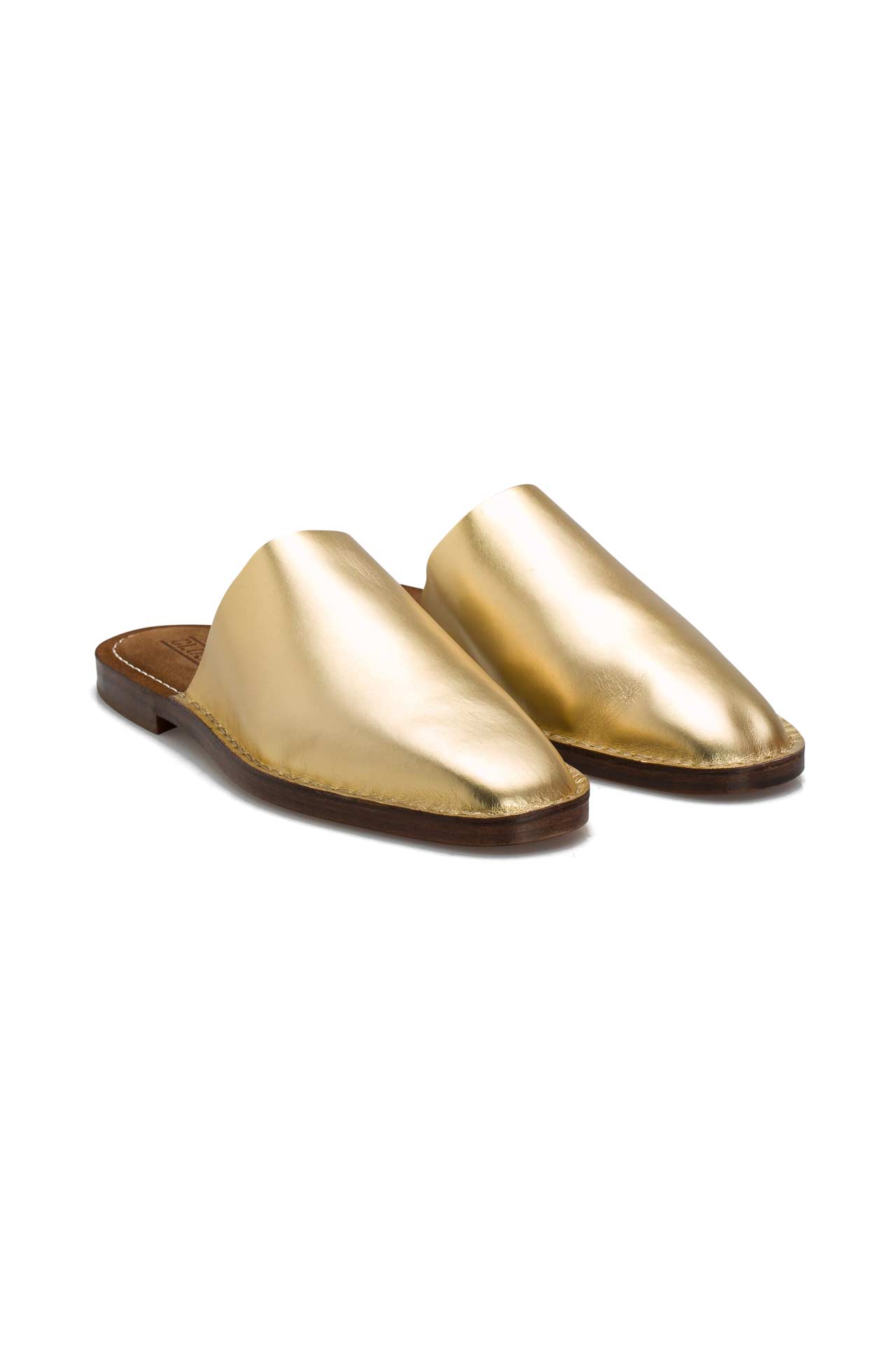 Leder Slipper gold CLOSED g nstig online kaufen Outletcity