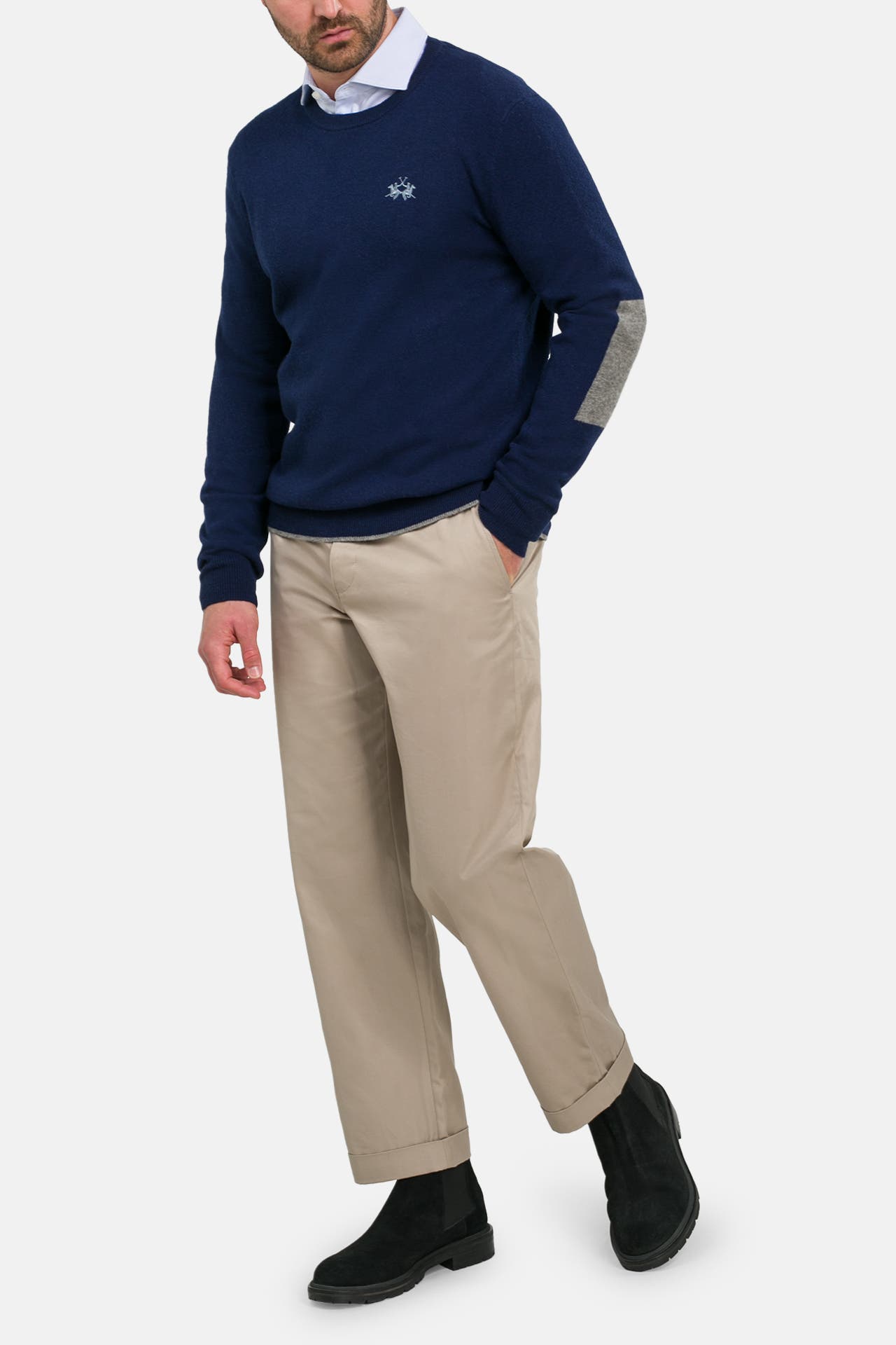 LA MARTINA Wollmix-Pullover dunkelblau, Bild 1