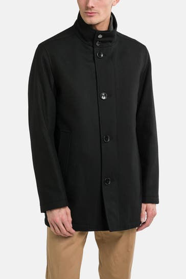 BOSS Wollmixmantel schwarz