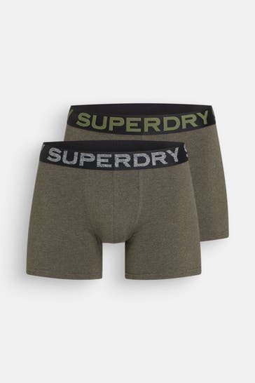 SUPERDRY 2er-Pack Boxer Trunks khaki