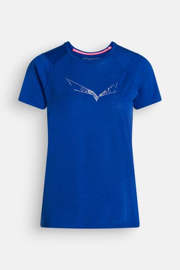 SALEWA Wollmix-Shirt royalblau