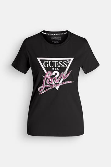GUESS T-Shirt schwarz