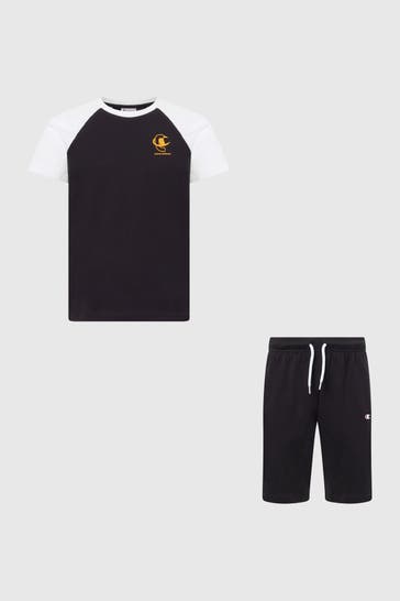 CHAMPION Set: T-Shirt und Sweatshorts zweifarbig