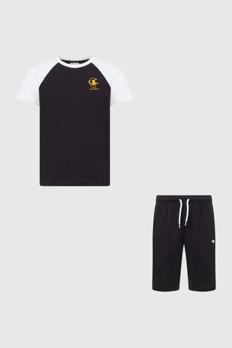 CHAMPION Set: T-Shirt und Sweatshorts zweifarbig