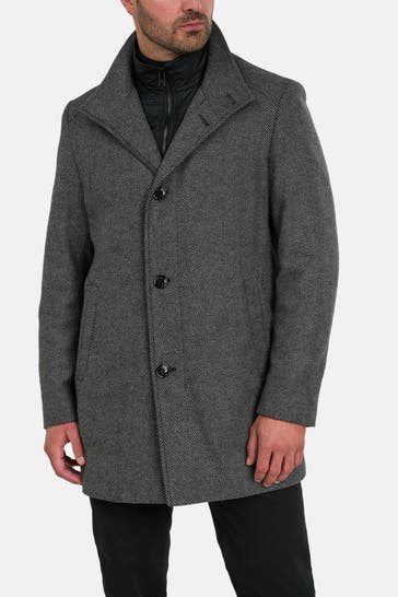 HECHTER Paris Wollmixmantel dunkelgrau