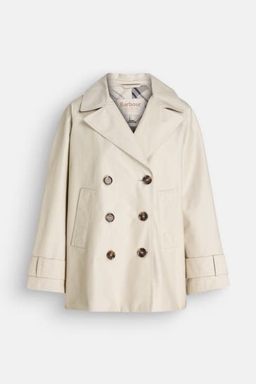 BARBOUR Kurz-Trenchcoat 'Maisy Sproof' creme