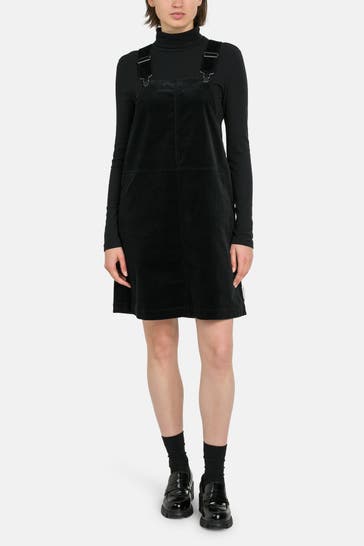 MARC O'POLO DENIM Cord-Latzkleid schwarz