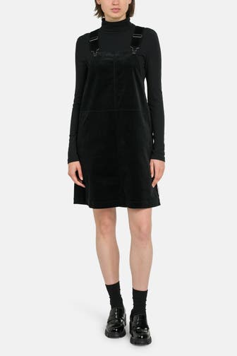 MARC O'POLO DENIM Cord-Latzkleid schwarz