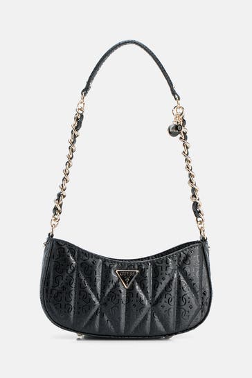 GUESS Schultertasche 'Aldina' schwarz