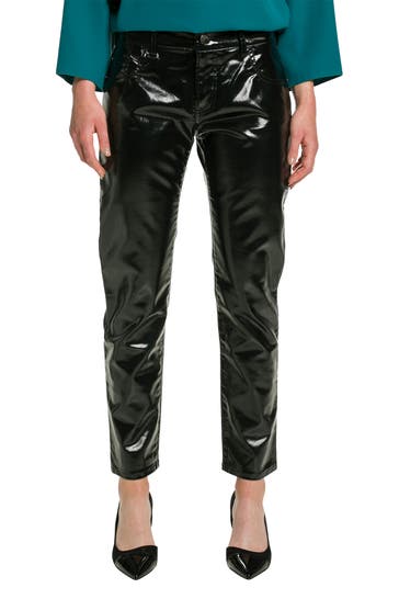 EMPORIO ARMANI Lackhose schwarz