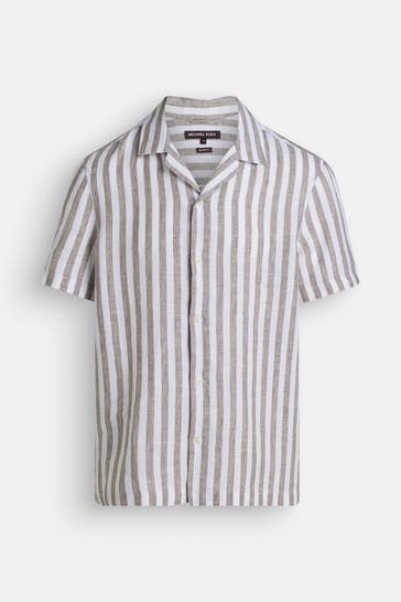 MICHAEL KORS Leinenhemd gestreift Relaxed Fit