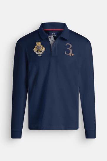 LA MARTINA Longsleeve-Polo schwarzblau