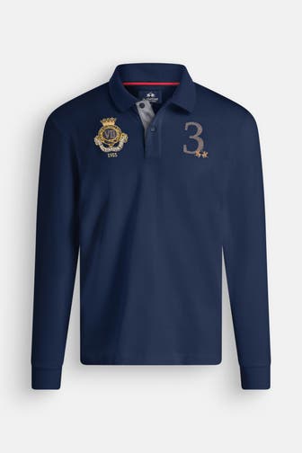 LA MARTINA Longsleeve-Polo schwarzblau