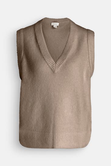 CALVIN KLEIN Wollmix-Pullunder taupe