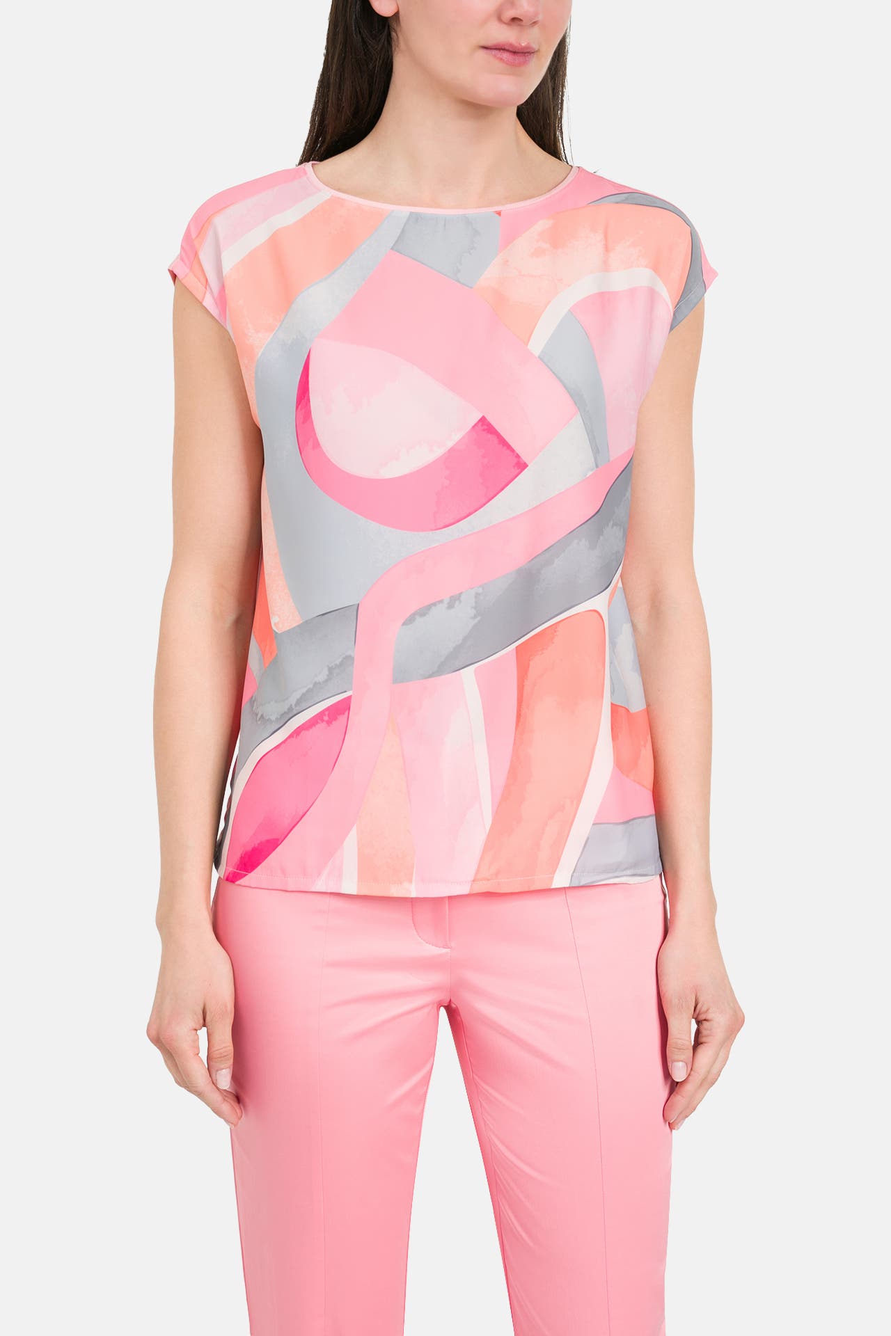 BETTY BARCLAY Blusenshirt lachs gemustert, Bild 1