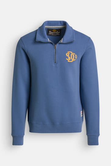 SUPERDRY Sweat-Troyer blau